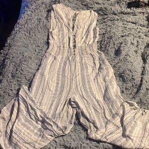 black and blue jumpsuit